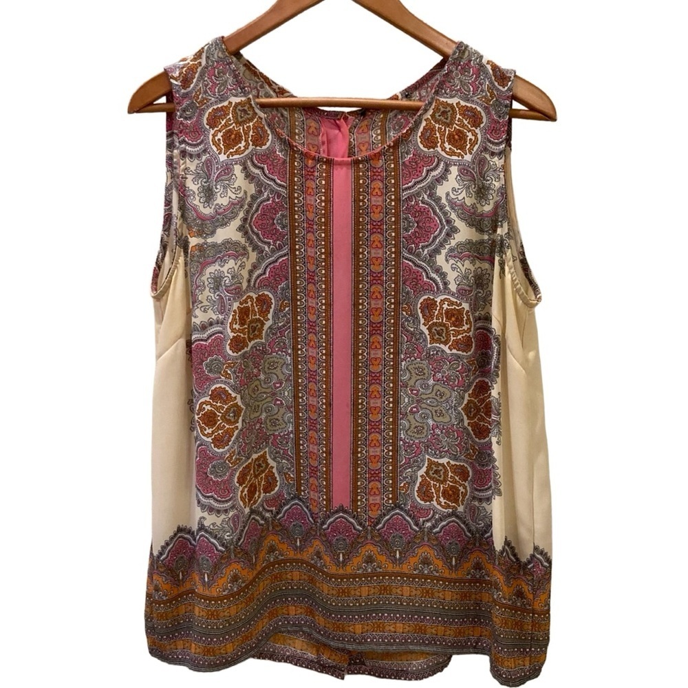 Cynthia Rowley multicolored paisley sleeveless top. Perfect condition. Size L